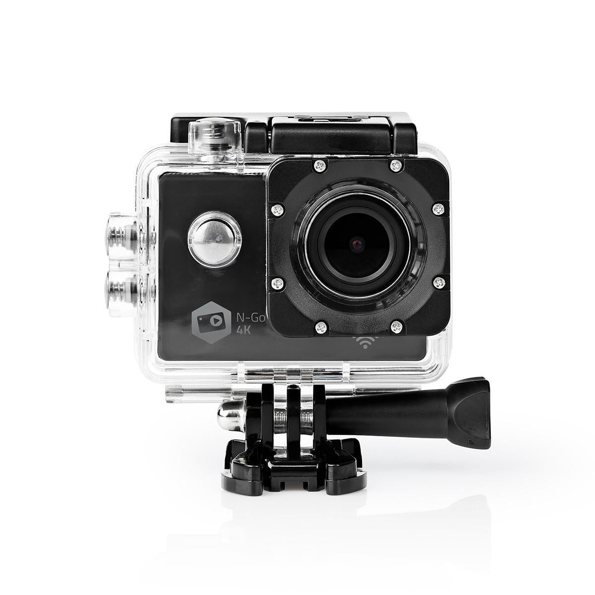 Action Camera | 4K@30fps | 16 MPixel | Waterproof up to: 30.0 m | 90 min | Wi-Fi | App available for: Android™ / IOS | Brackets included | Black