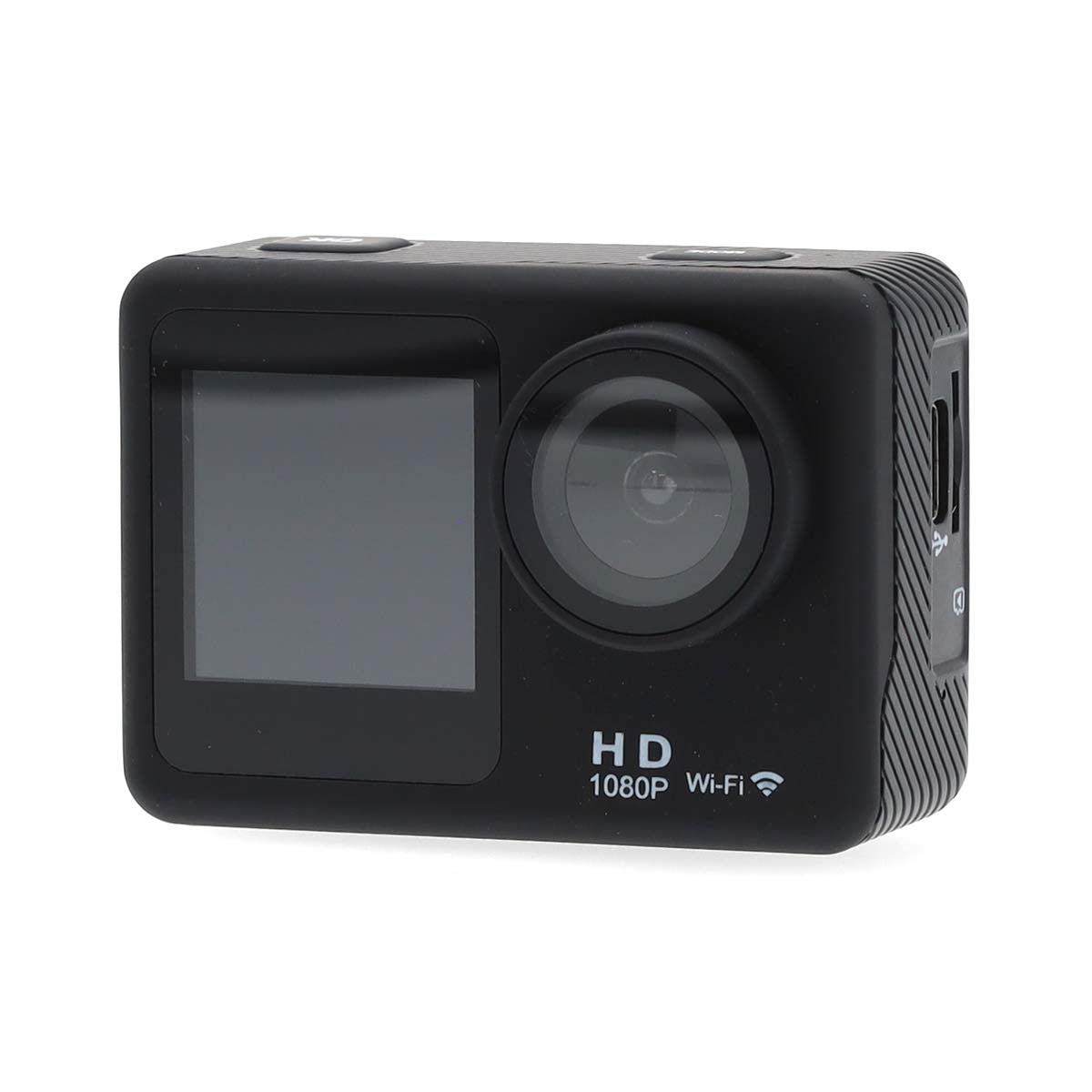 Action Camera | Dual Screen | 1080p@30fps | 12 MPixel | Waterproof up to: 30.0 m | 70 min | Wi-Fi | App available for: Android™ / IOS | Brackets included | Black