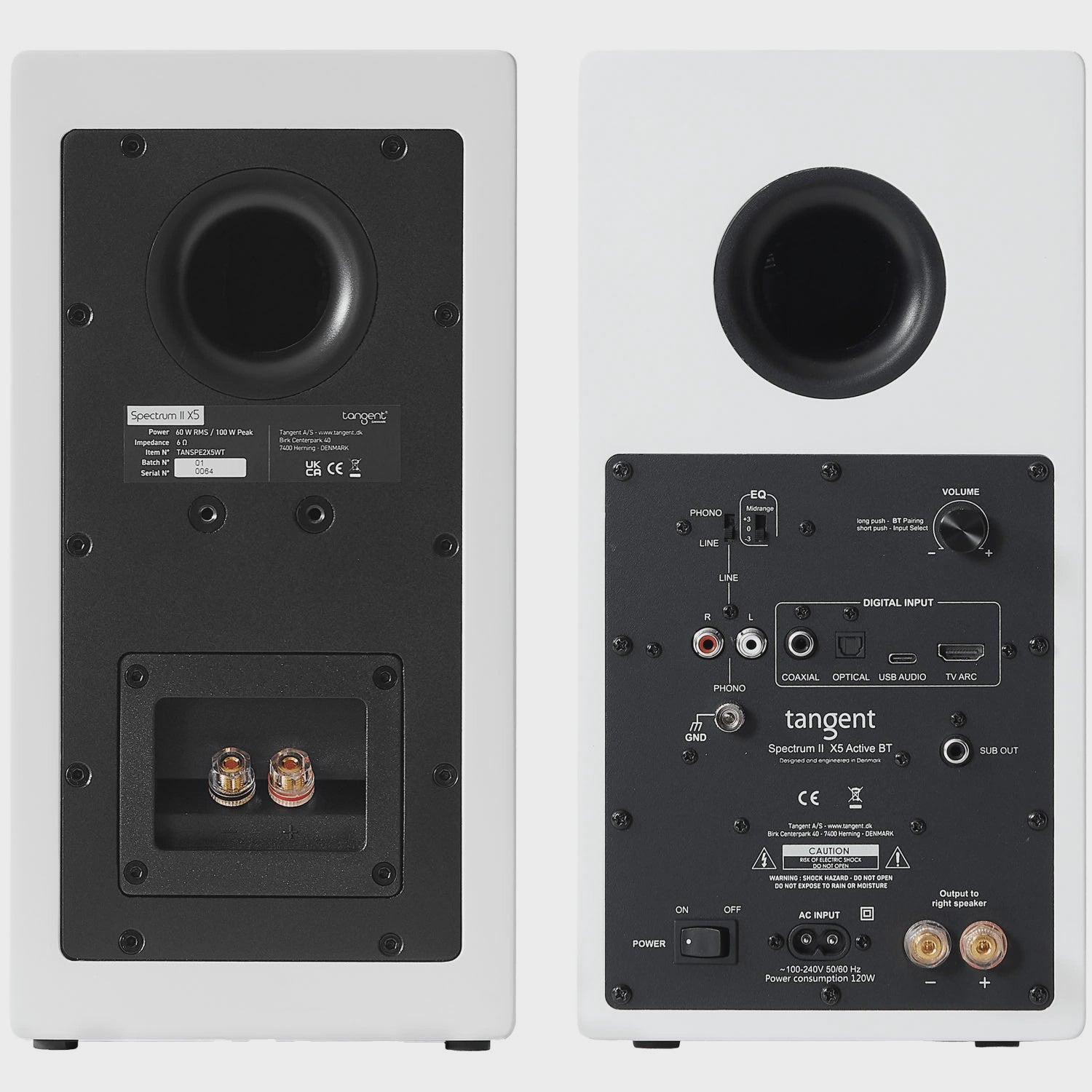 Active Bluetooth Bookshelf Speakers with HDMI, White