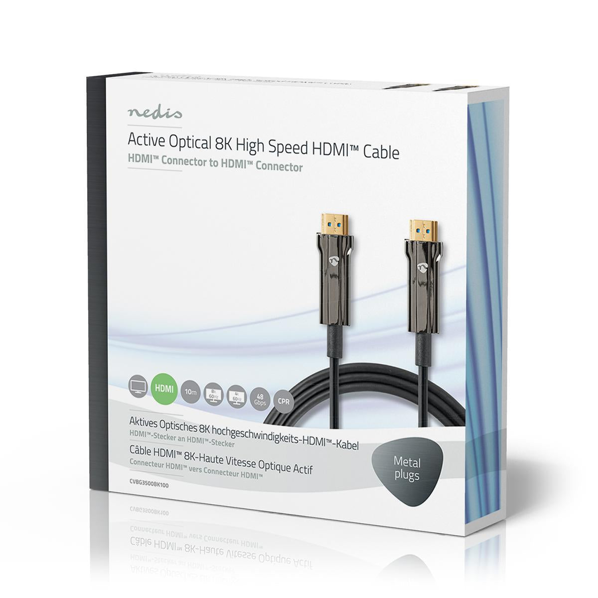 Active Optical Ultra High Speed HDMI™ Cable with Ethernet | HDMI™ Connector | HDMI™ Connector | 8K@60Hz | 48 Gbps | 10.0 m | Round | PVC | Black | Gift Box