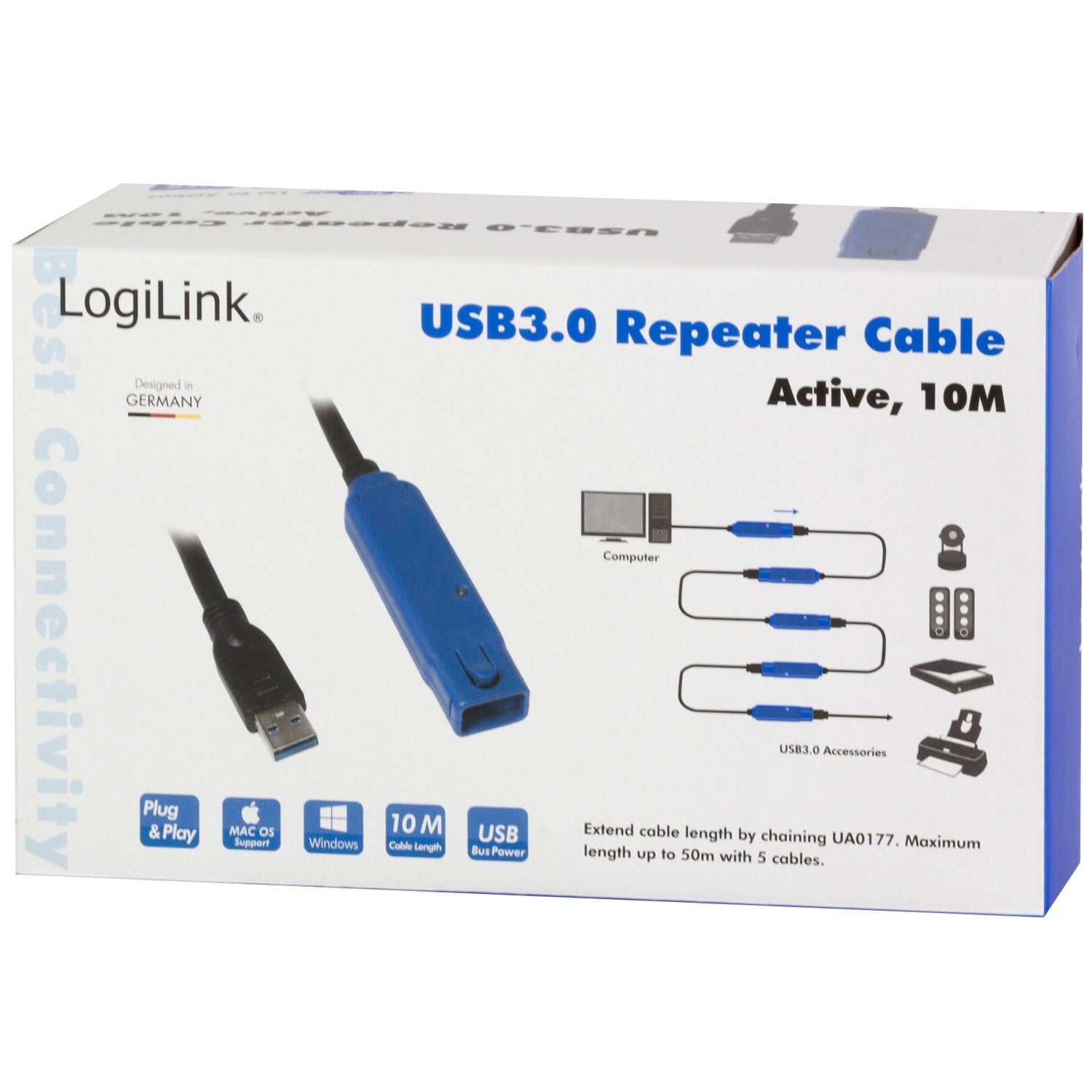 Active USB 3.0 extension cable 5 Gbps 10m