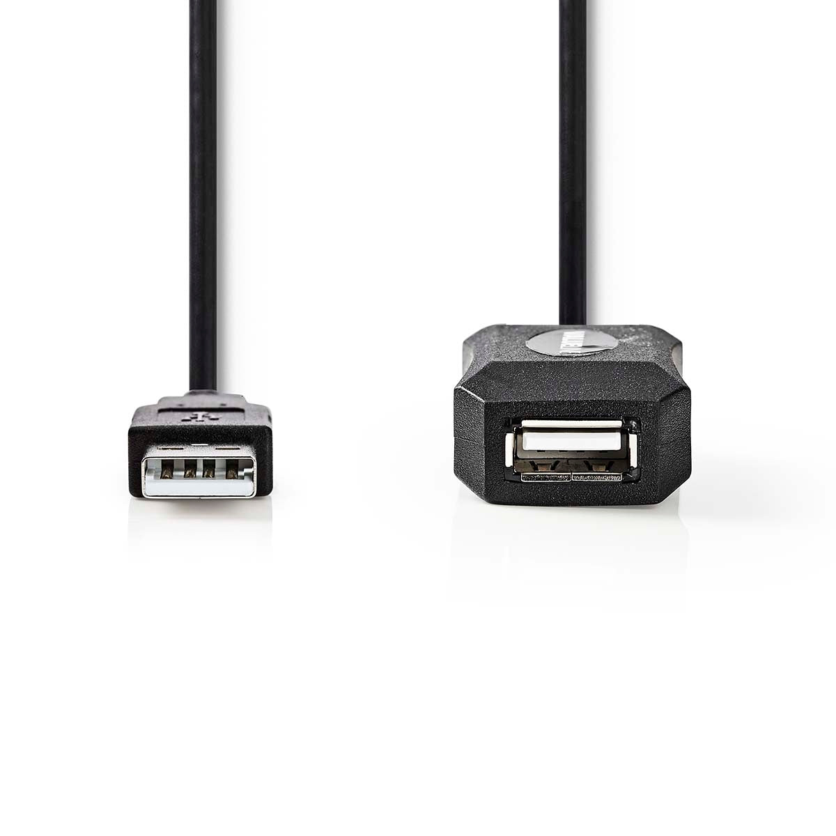 Active USB cable | USB 2.0 | USB-A Male | USB-A Female | 480 Mbps | 20.0 m | Round | Nickel Plated | PVC | Copper | Label