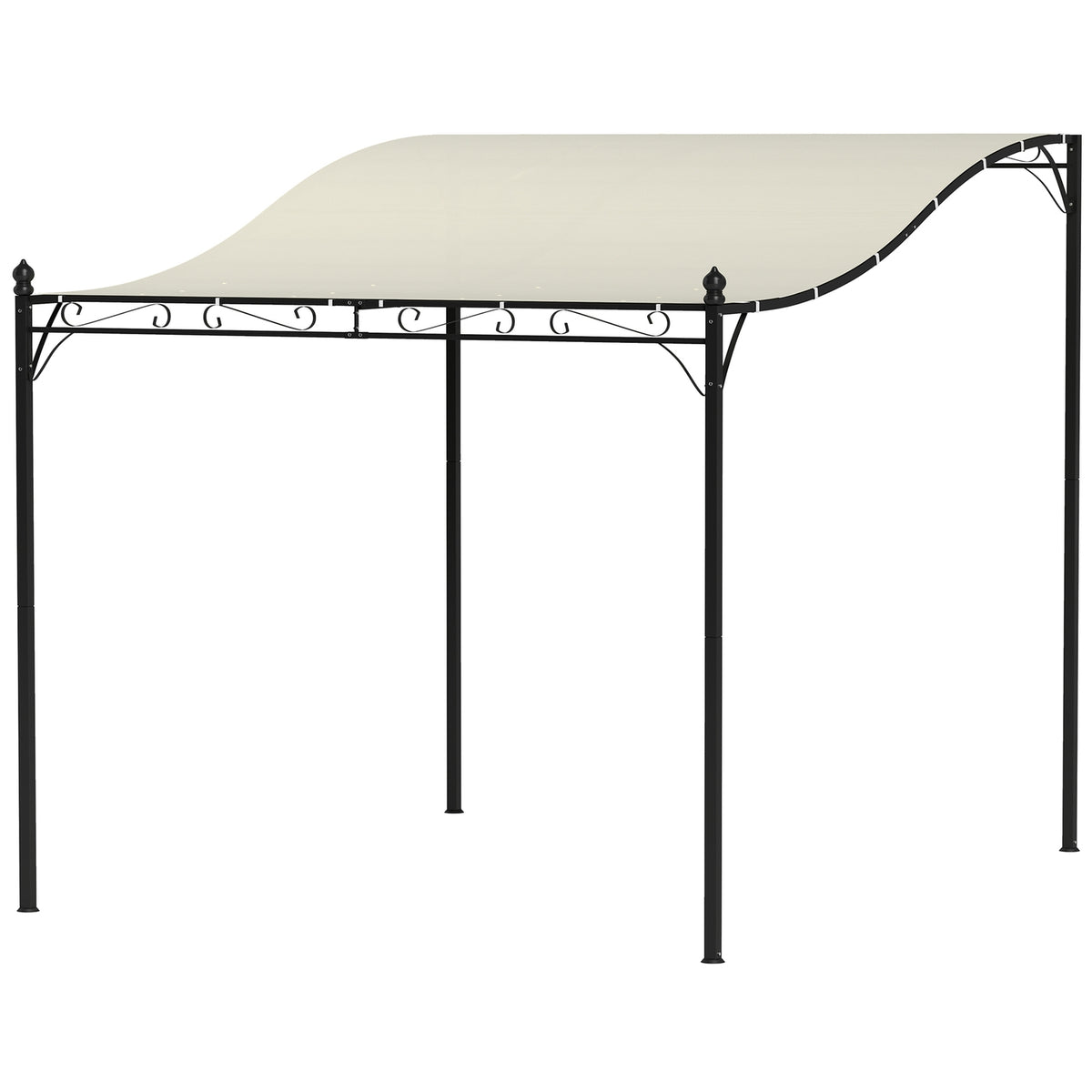Add-on pavilion pergola with roof, water-repellent pavilion canopy, free-standing garden pavilion, patio pavilion, canopy, sun protection for terrace, garden, approx. 2.5 x 3 x 2.5 m, cream white