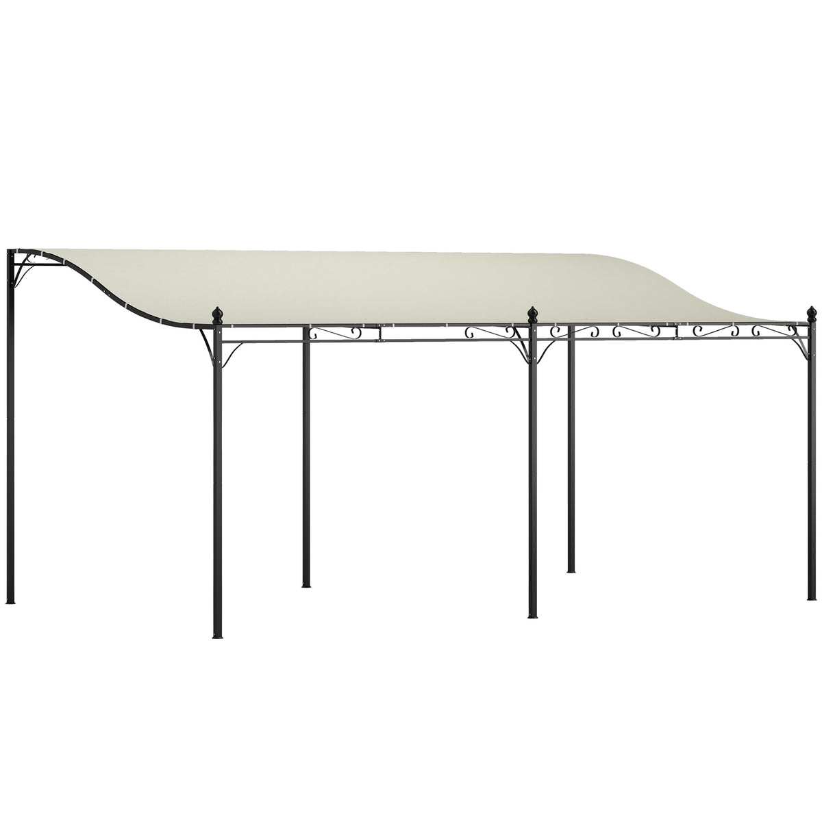 Add-on pavilion pergola with roof, water-repellent pavilion canopy, free-standing garden pavilion patio pavilion canopy sun protection for terrace garden approx. 3x5x2.5 m cream white