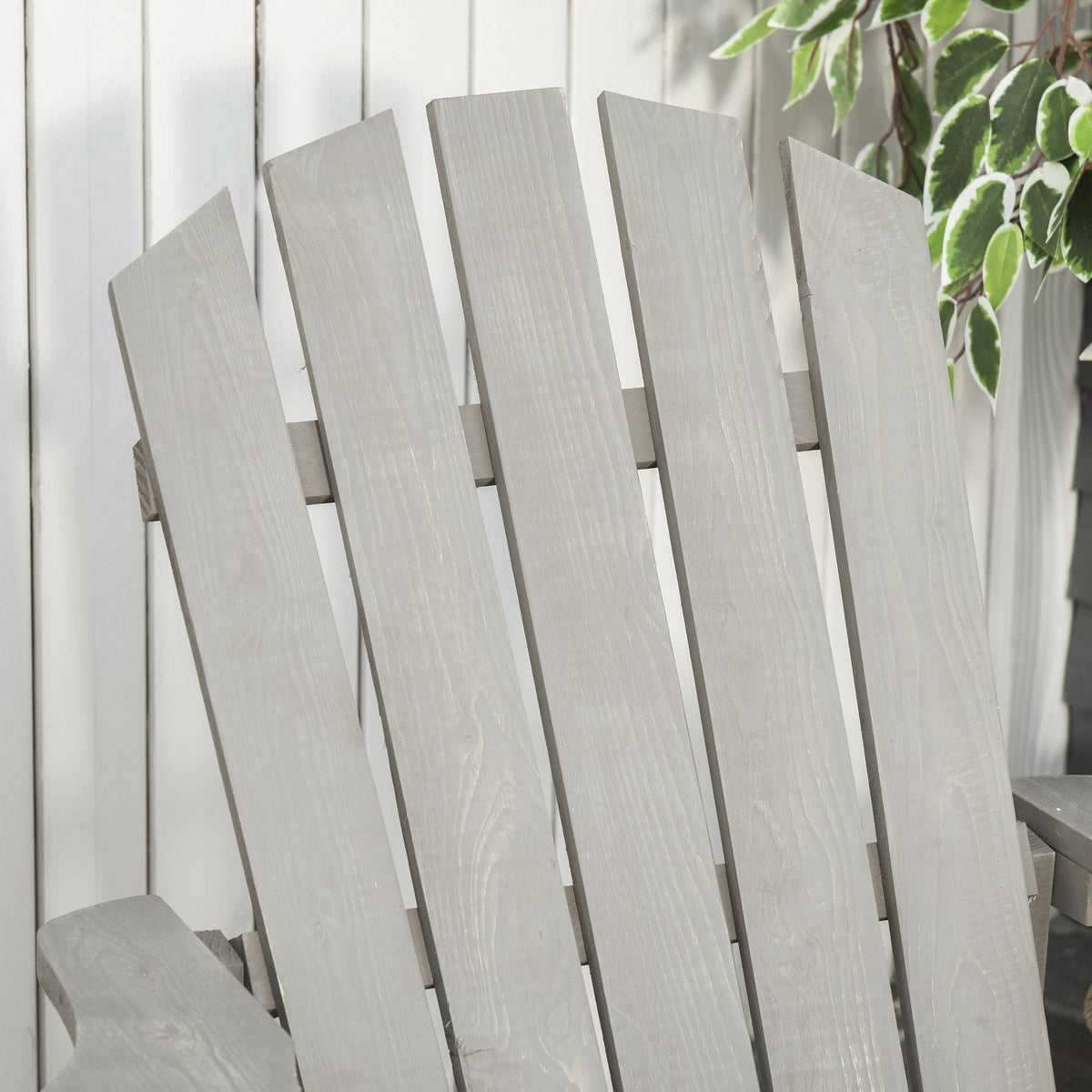 Adirondack Chair, Weatherproof Wood, High Back, Grey