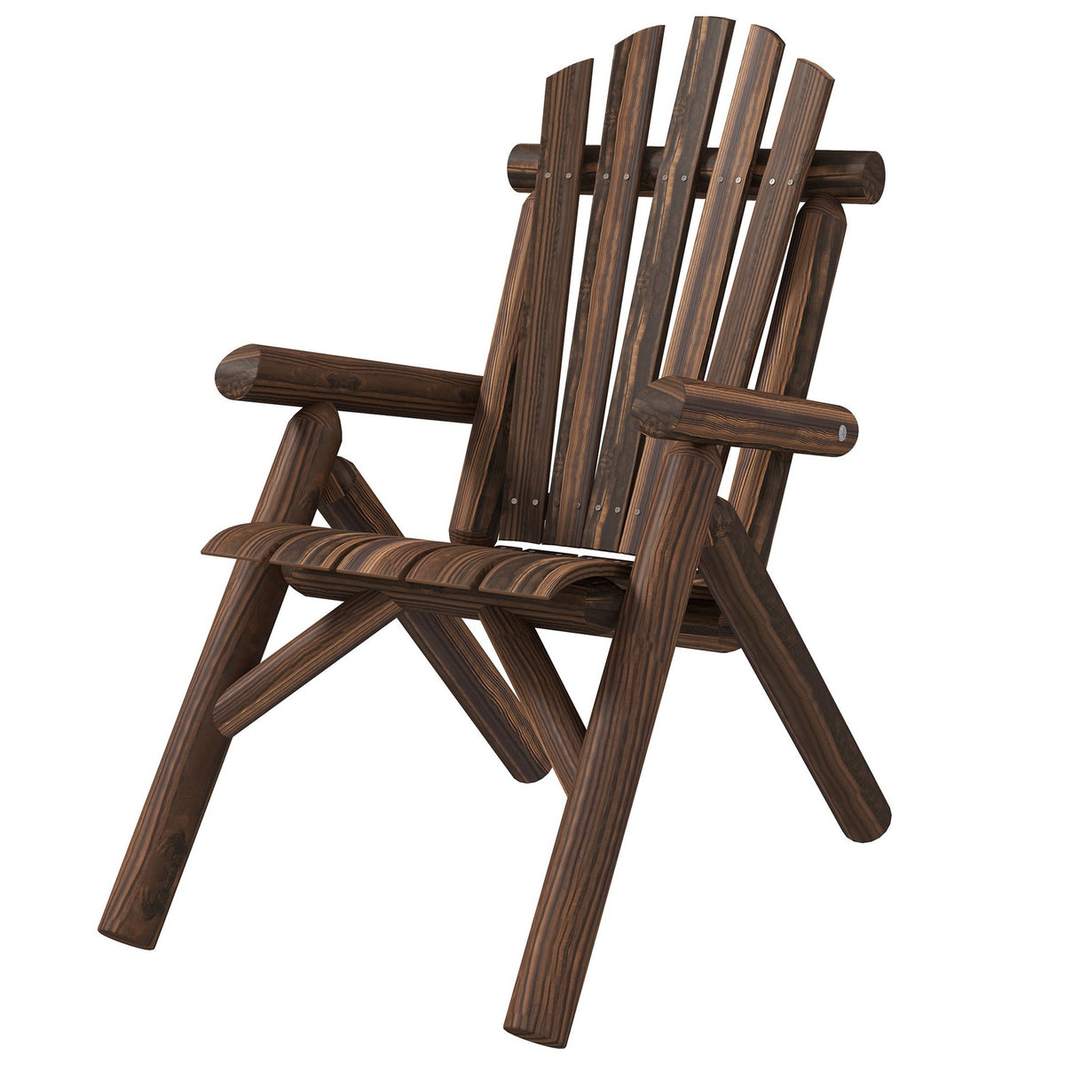Adirondack Garden Chair Garden Chair Wooden Chair High-Back With Armrest Fir Wood Brown 83 X 68 X 101 Cm