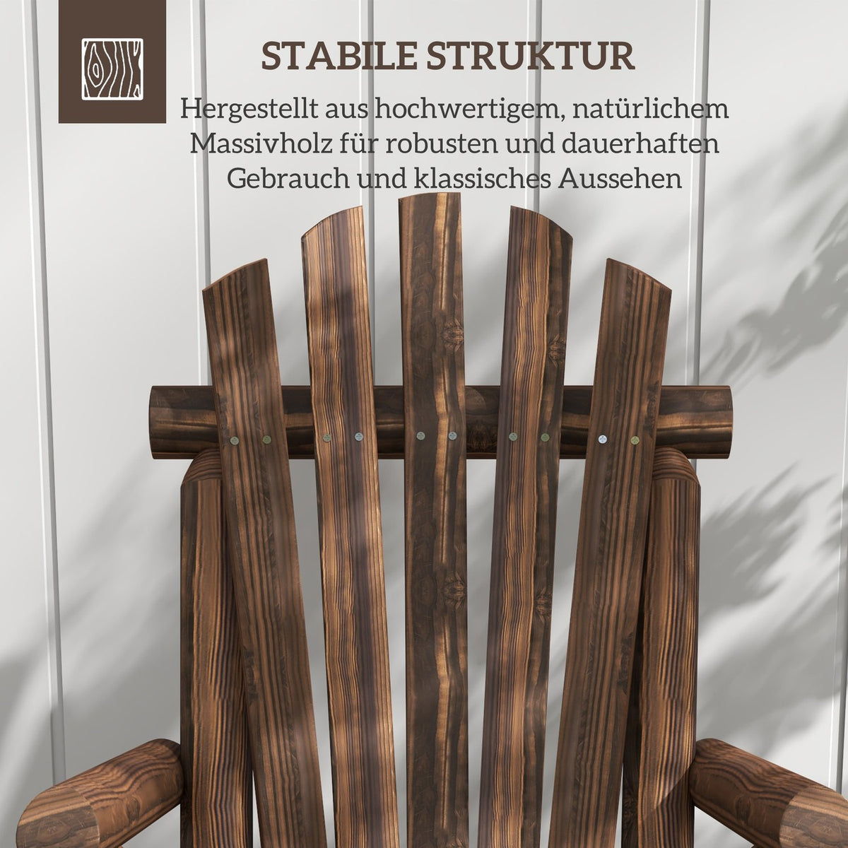 Adirondack Garden Chair Garden Chair Wooden Chair High-Back With Armrest Fir Wood Brown 83 X 68 X 101 Cm