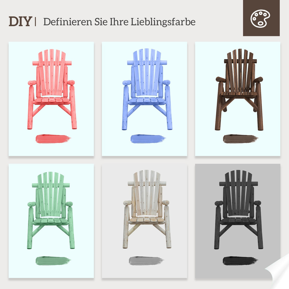 Adirondack Garden Chair Garden Chair Wooden Chair High-Back With Armrest Fir Wood Brown 83 X 68 X 101 Cm