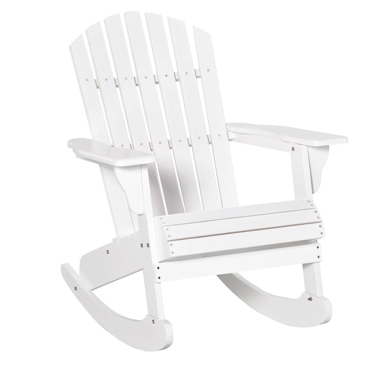 Adirondack Garden Chair Rocking Chair Rocking Chair Garden Chair Garden Furniture Balcony Chair White 77 X 94 X 97 Cm