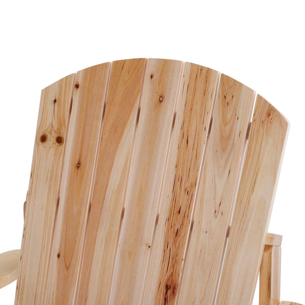 Adirondack garden chair with cup holder, garden lounger, balcony chair, solid wood, natural 72.5 x 97 x 93 cm