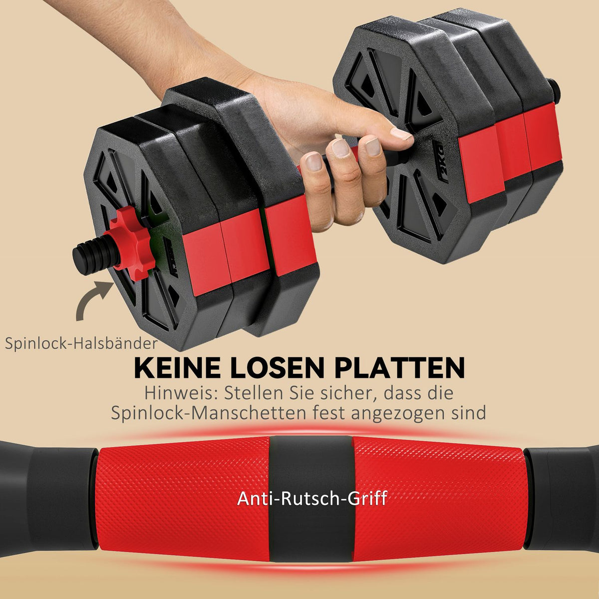 Adjustable 4-in-1 Dumbbell Set – 20KG for Home Workouts