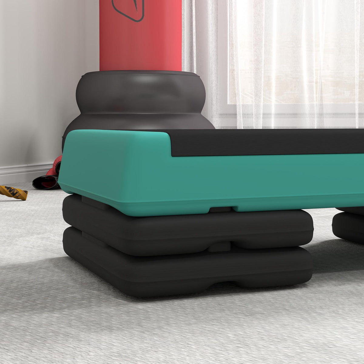 Adjustable Aerobic Stepper with Non-Slip Surface, Green