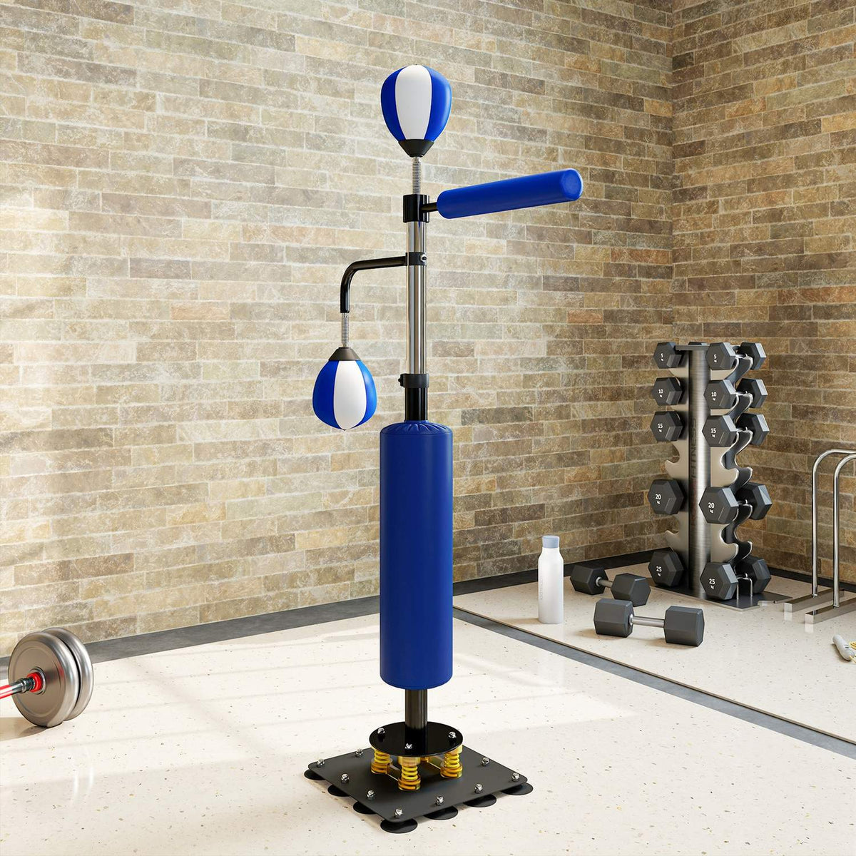 Adjustable Boxing Stand with Speedballs and Kick Pad
