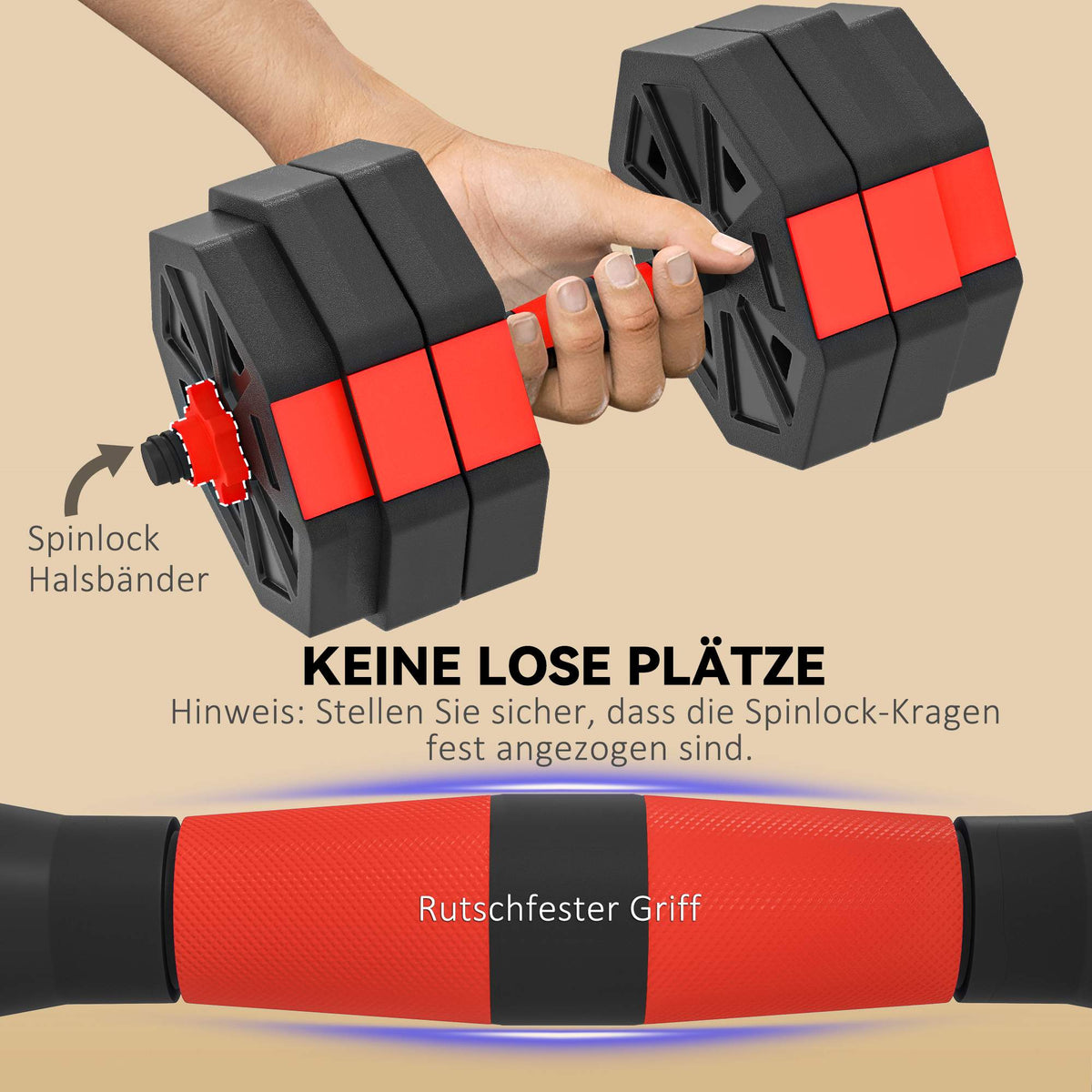 Adjustable Dumbbell Set 30 kg – 6-in-1 Barbell Kit