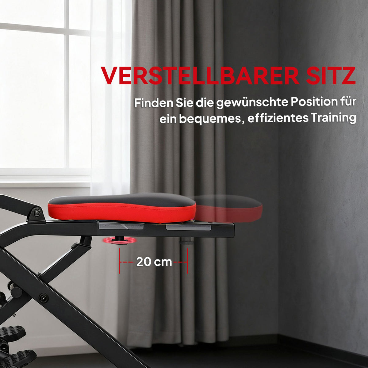 Adjustable Folding Full-Body Exercise Machine, Metal, Red