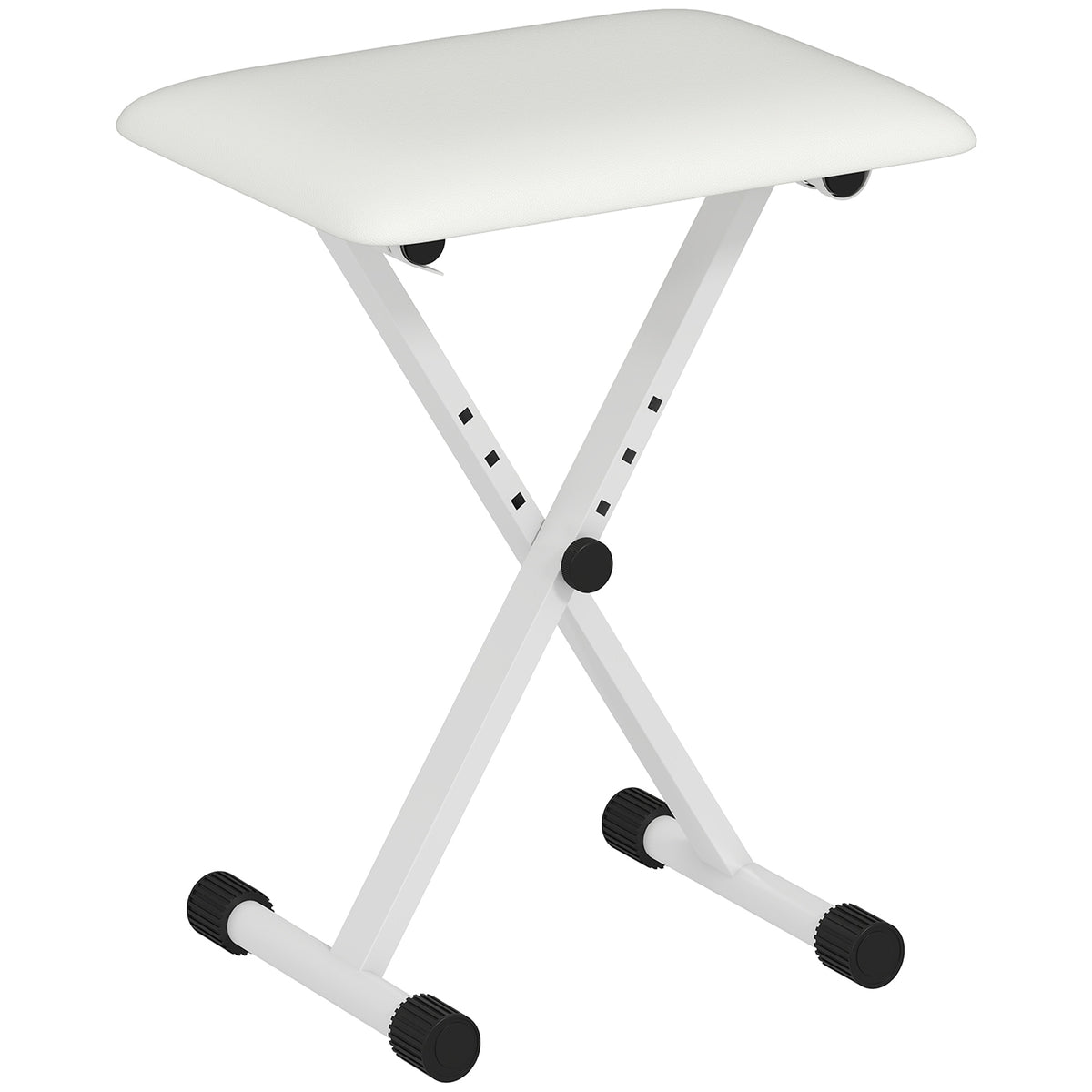 Adjustable Folding X-Frame Piano Bench with Faux Leather Cushion