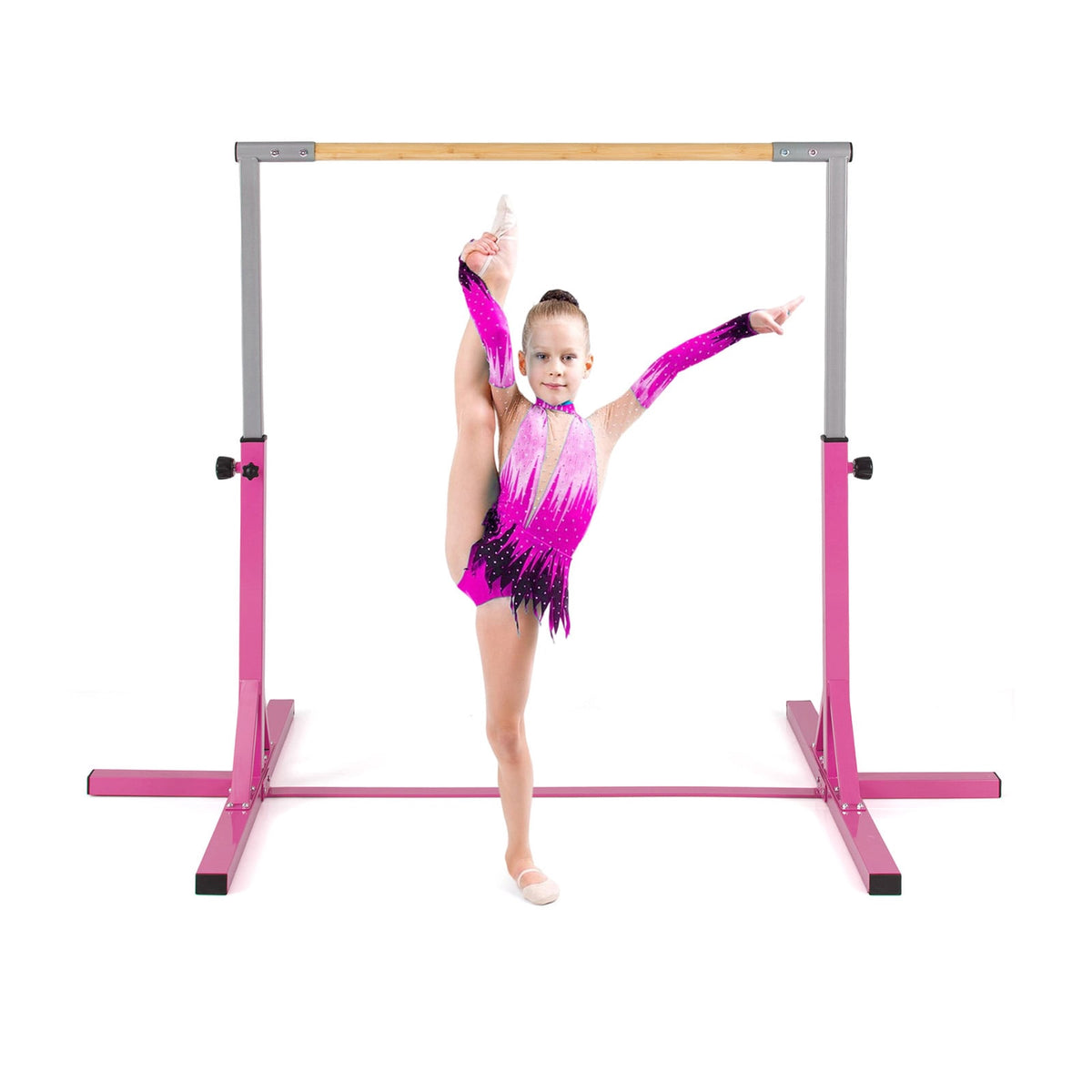Adjustable Gymnastics Bar for Kids, 85-145 cm, Pink