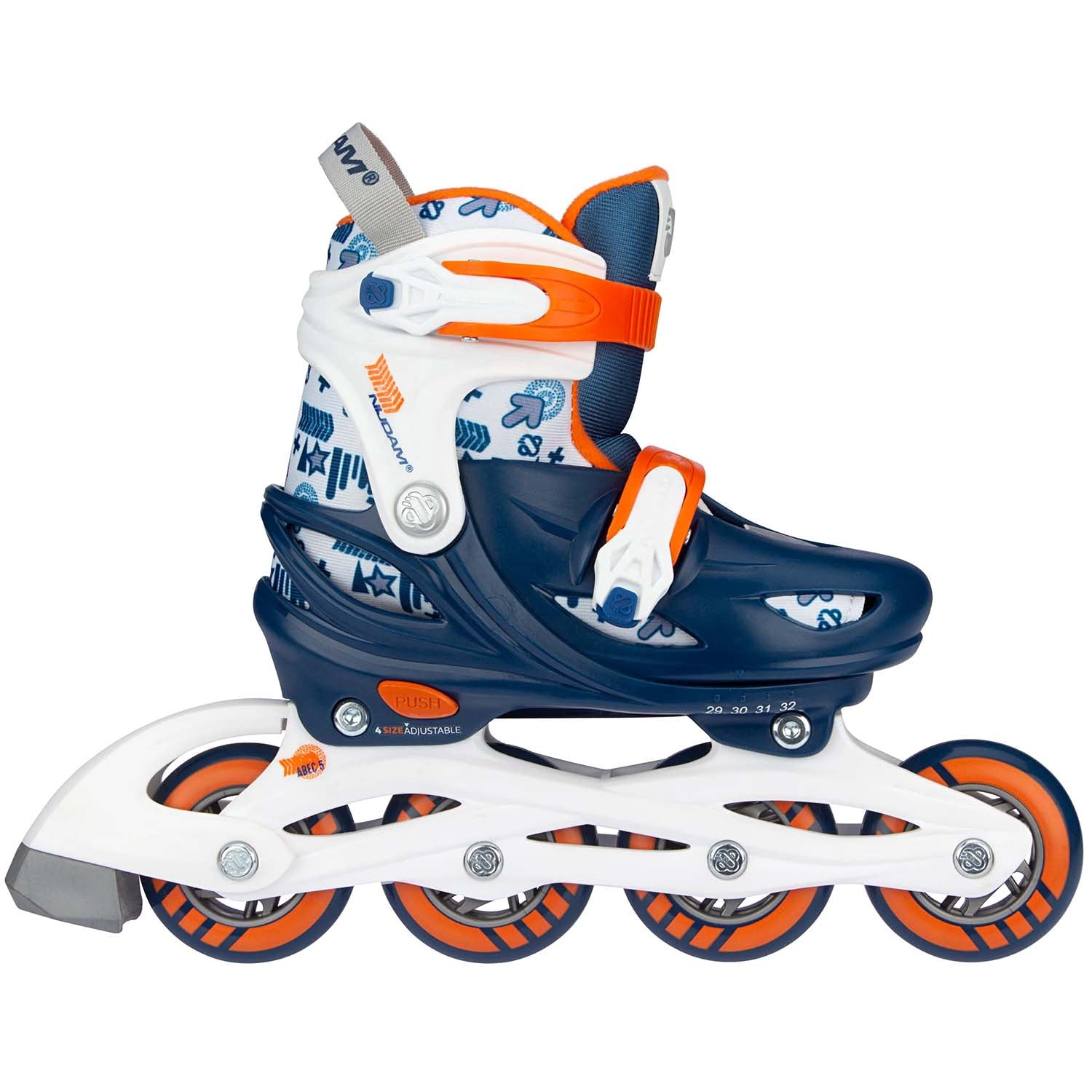 Adjustable Inline Skates, EU 33-36, PU Wheels, ABEC 5 Bearings