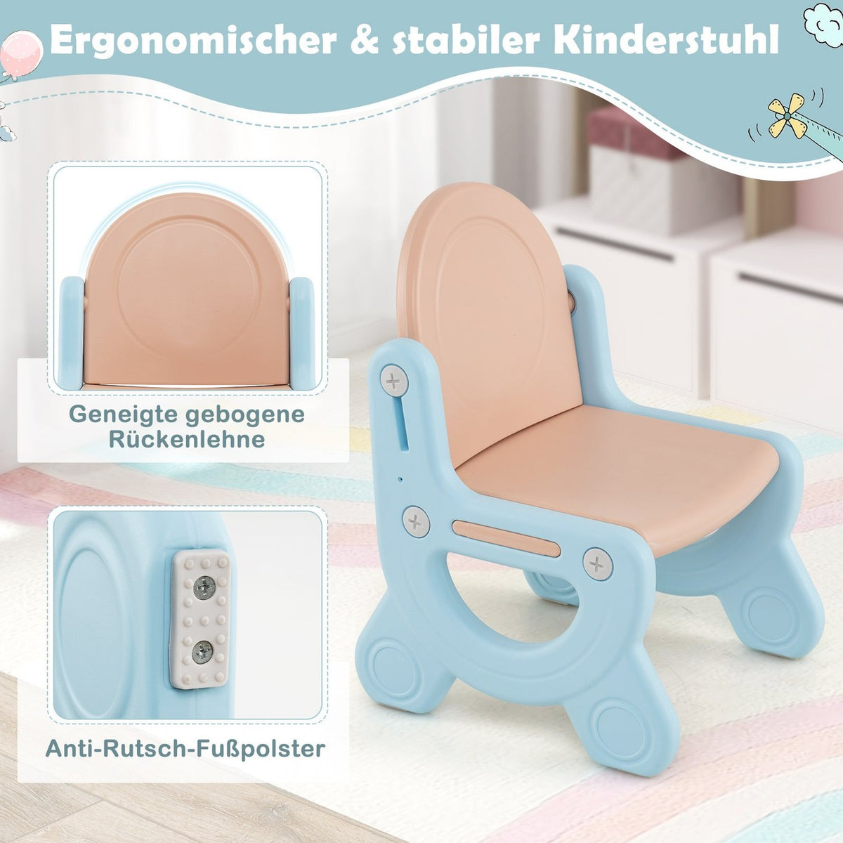 Adjustable Kids Easel with Chair, Whiteboard & Storage Box