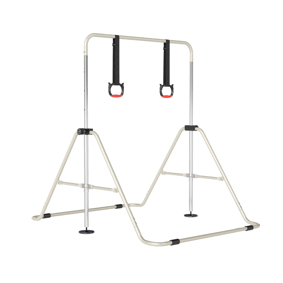 Adjustable Kids Gymnastics Bar with Metal Frame, Beige
