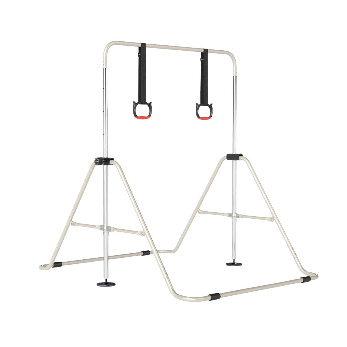 Adjustable Kids Gymnastics Bar with Metal Frame, Beige