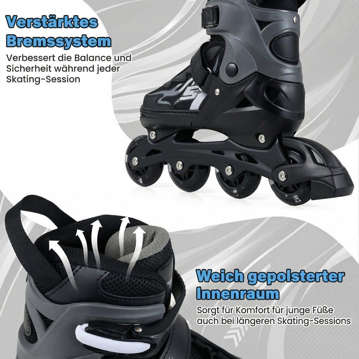Adjustable Kids Inline Skates with Light-Up Wheels, Size M