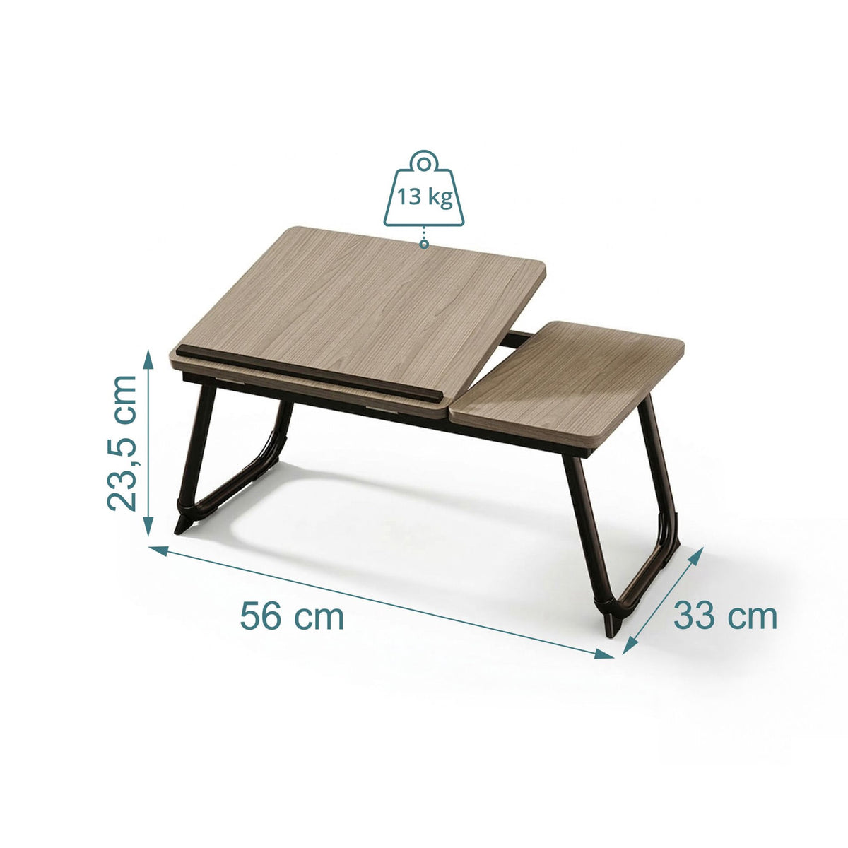 Adjustable Laptop Table – Foldable, Tilting Top, Wood-Effect
