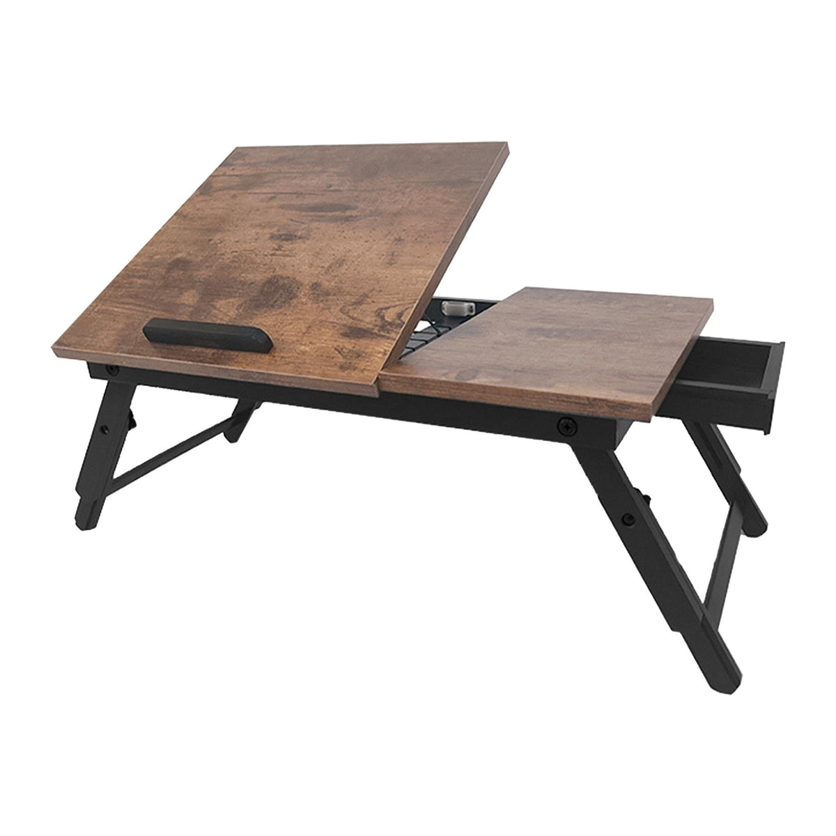 Adjustable Laptop Table with Drawer – Tilting Top, Foldable