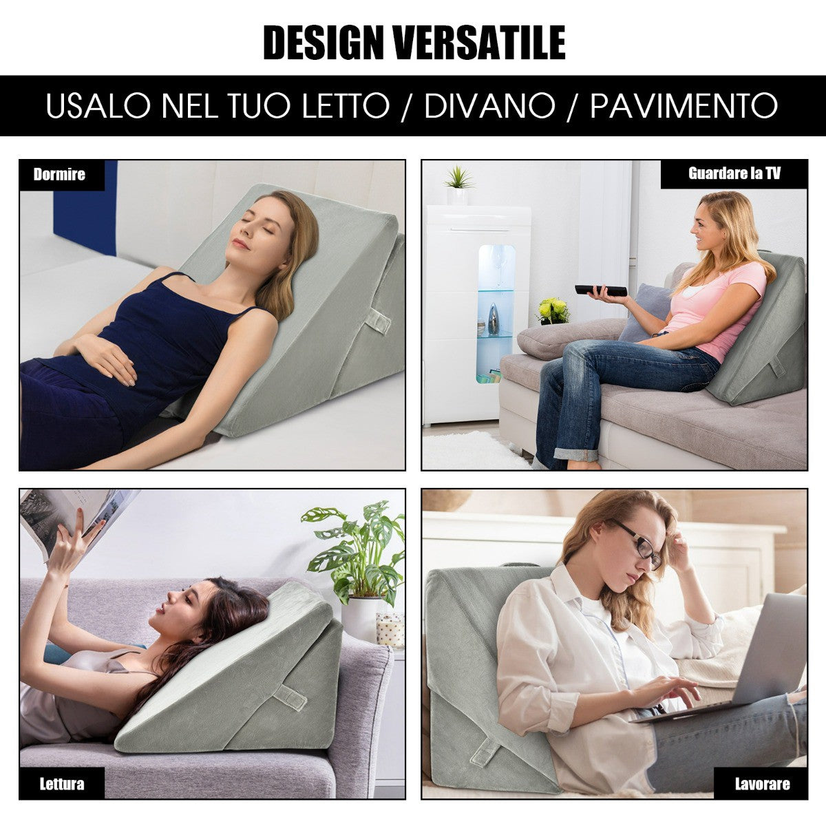 Adjustable Memory Foam Wedge Pillow, 7-Position Support