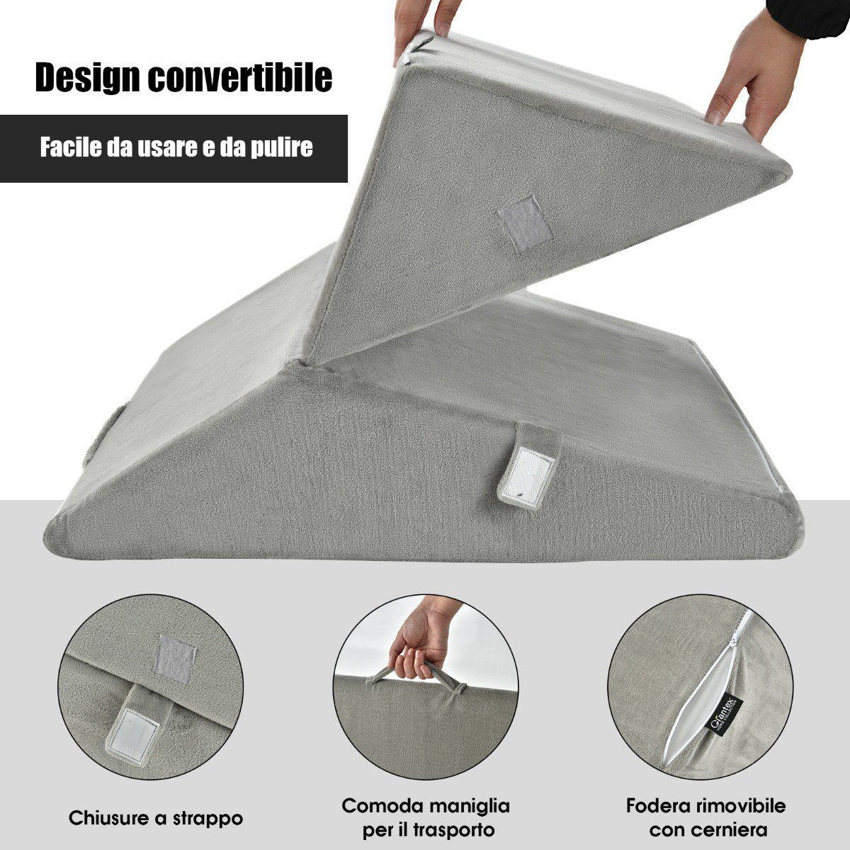 Adjustable Memory Foam Wedge Pillow, 7-Position Support