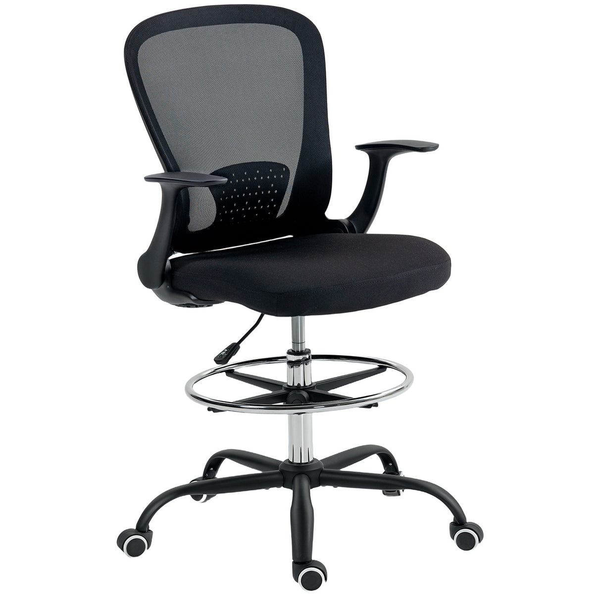 Adjustable Office Chair with Footrest, Lumbar Support, Black