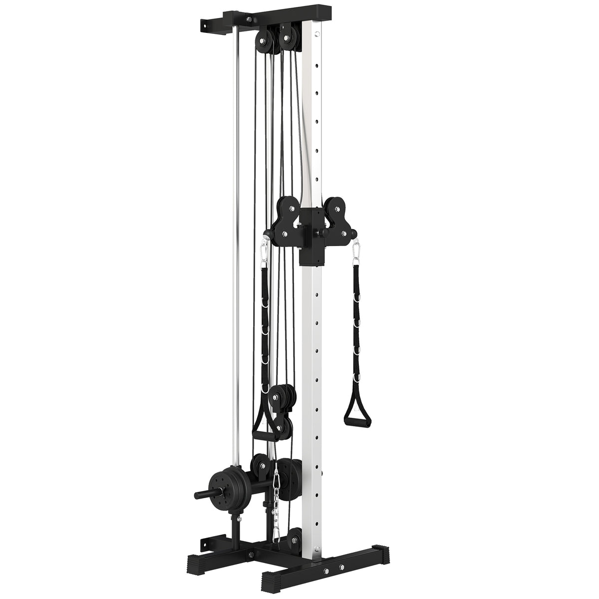Adjustable Power Station with Dual Pulley, 25-165 cm, Black