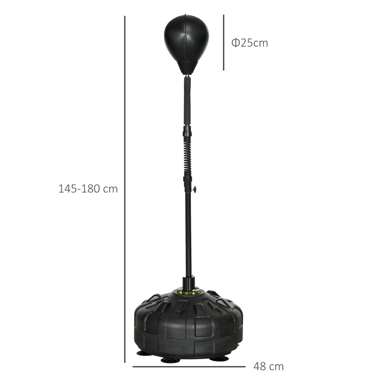 Adjustable Punching Ball Stand with Fillable Base, Black