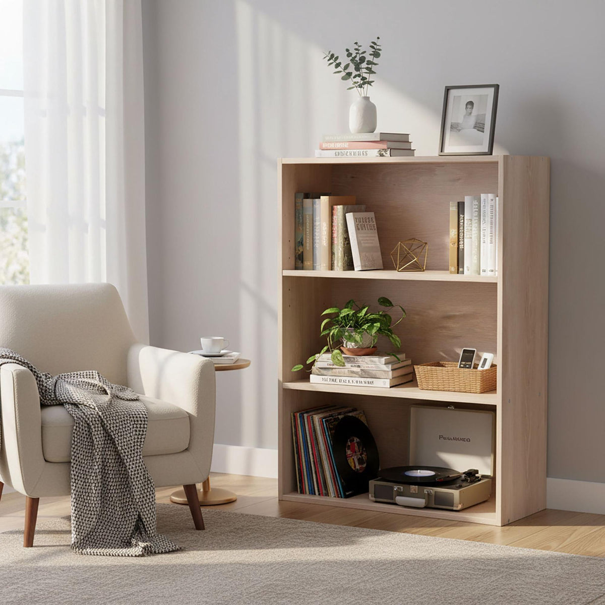 Adjustable Shelf Bookcase – Freestanding Storage Unit
