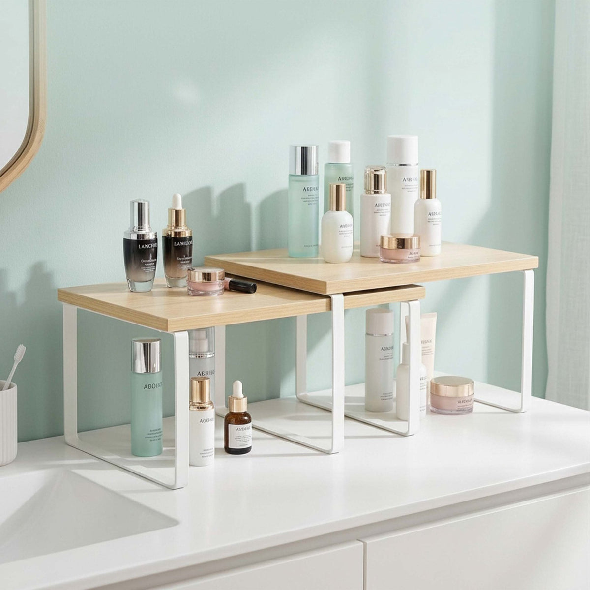 Adjustable Spice Rack Set, MDF & Iron, 2 Sizes