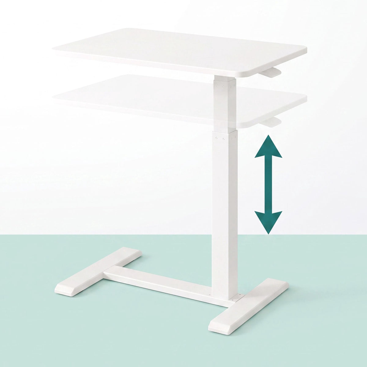 Adjustable Standing Desk with Castors – White, 60×40 cm