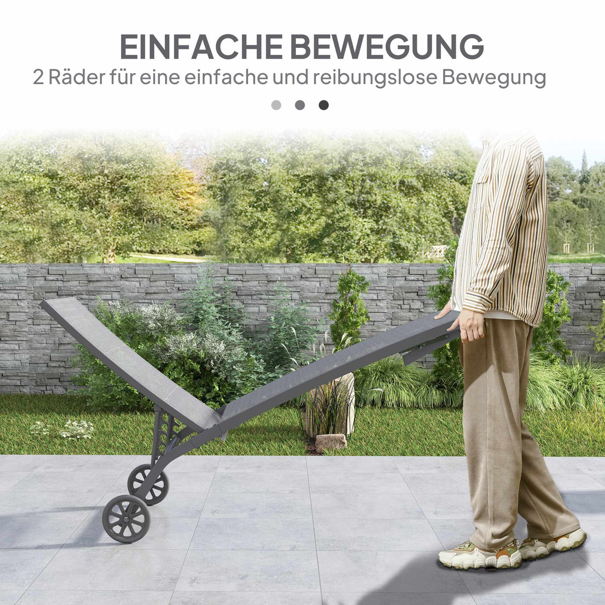 Adjustable Sun Lounger, Breathable Fabric, Aluminum Frame