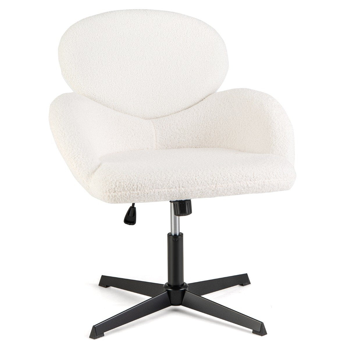 Adjustable Swivel Office Chair with Rocking Function, White