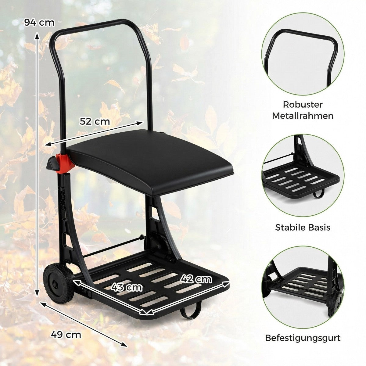 Adjustable Trash Bag Holder with Wheels & Lid, Black