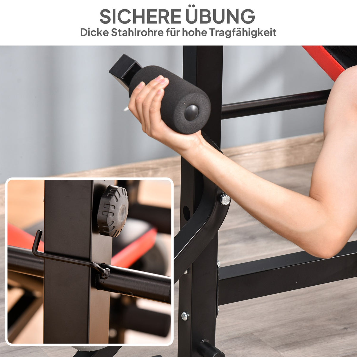 Adjustable Weight Bench, Multi-Position Fitness Station, Steel
