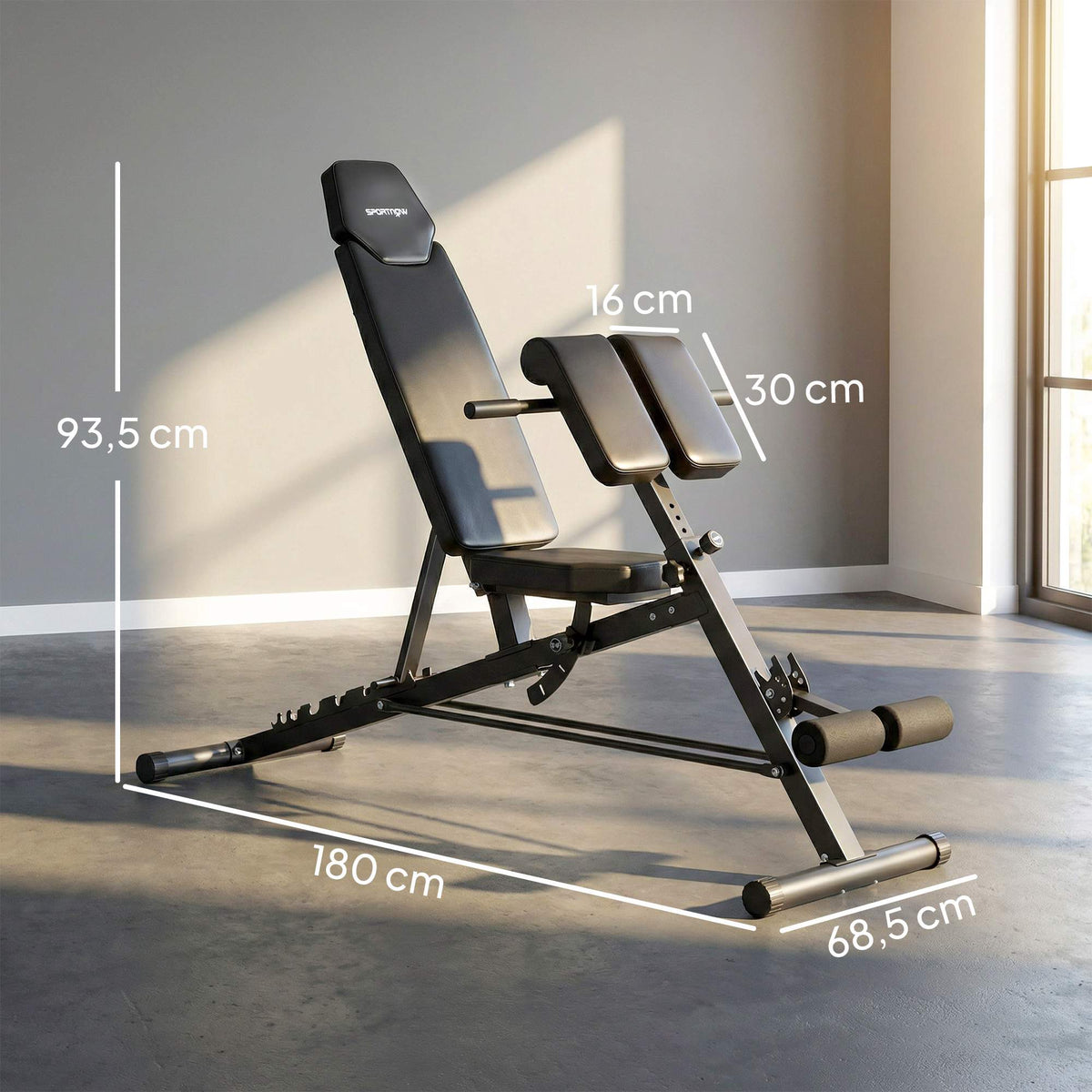 Adjustable Weight Bench with 6-Position Backrest, Black