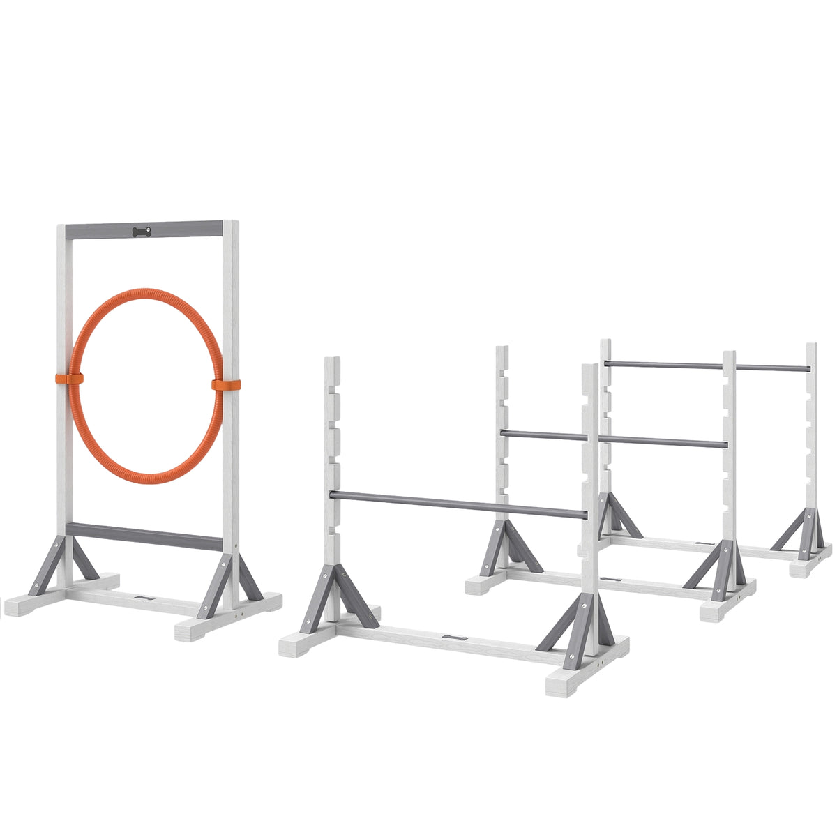 Agility Set Dogs 4-Piece Agility Equipment for Dog Training Hurdle Set with Height-Adjustable Hurdles Tires Training Accessories Coordination Training Agility Set for Games Training |