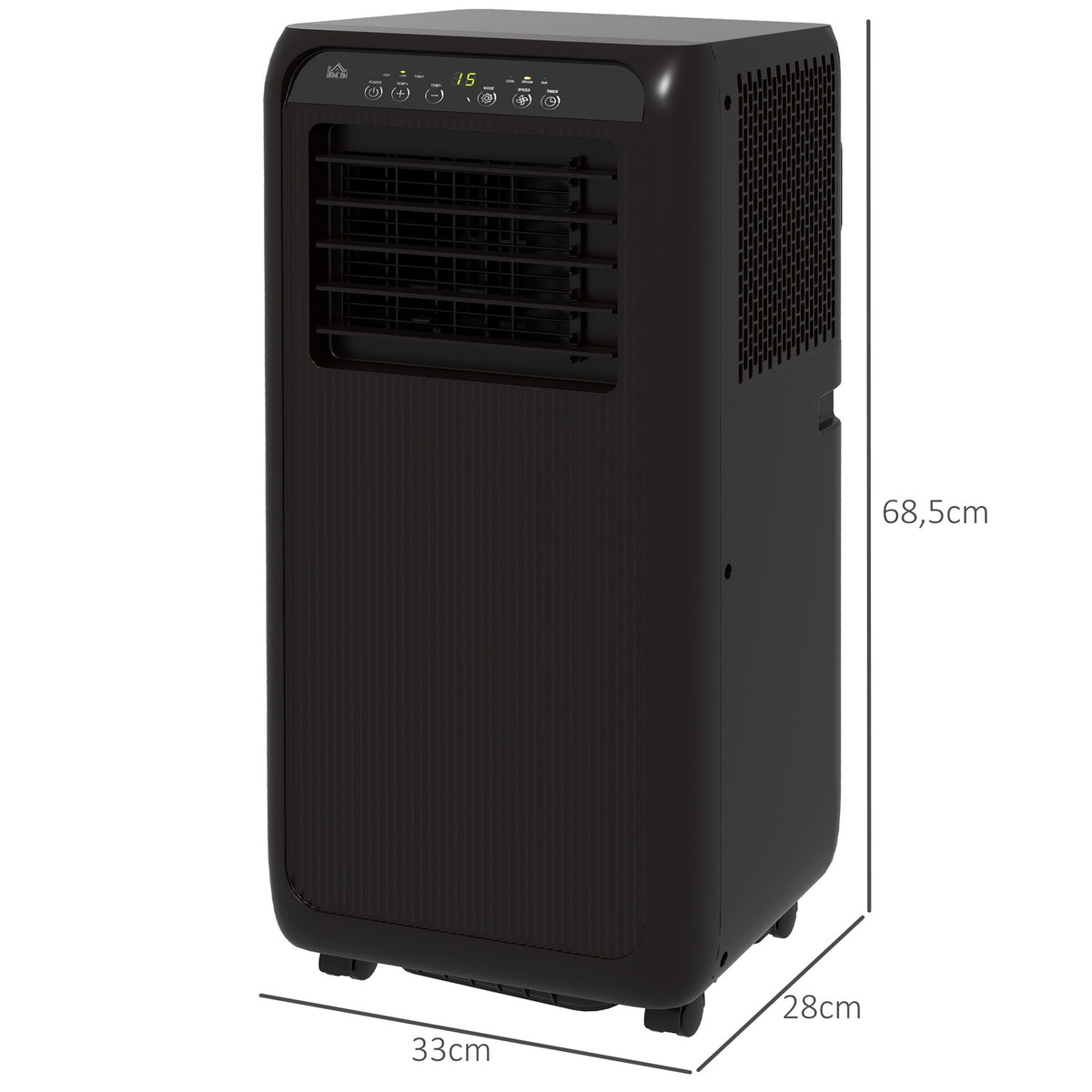 Air Conditioner Mobile 3In1 Cooling Ventilation Dehumidification 9000Btu Led Remote Control Timer Black