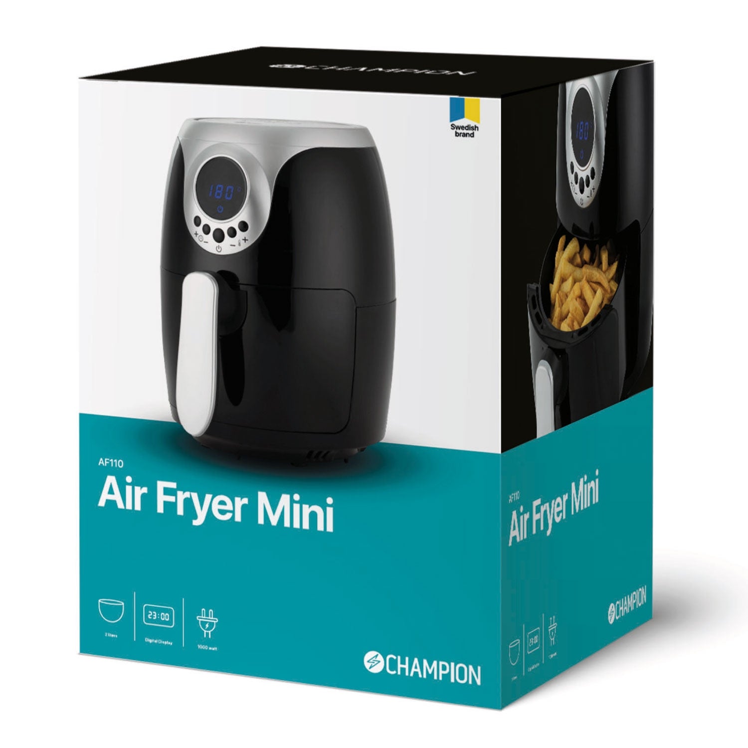 Air Fryer Mini 2.0L 1000W AF110 Black/Silver