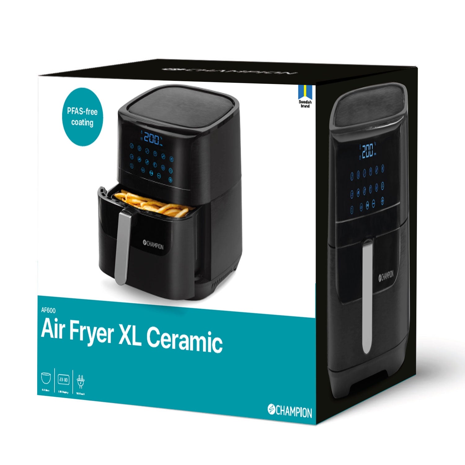 Air Fryer XL Ceramic 5.5L 1800W AF600 Black