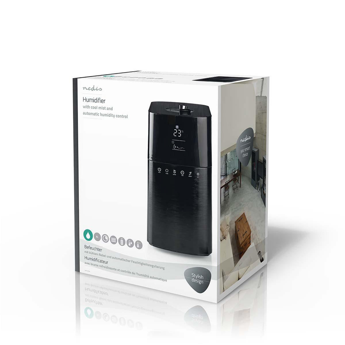 Air Humidifier | 30 W | With Cool Mist | 6 l | Hygrometer | Timer | Suitable for space up to: 50 m² | Remote control | Black
