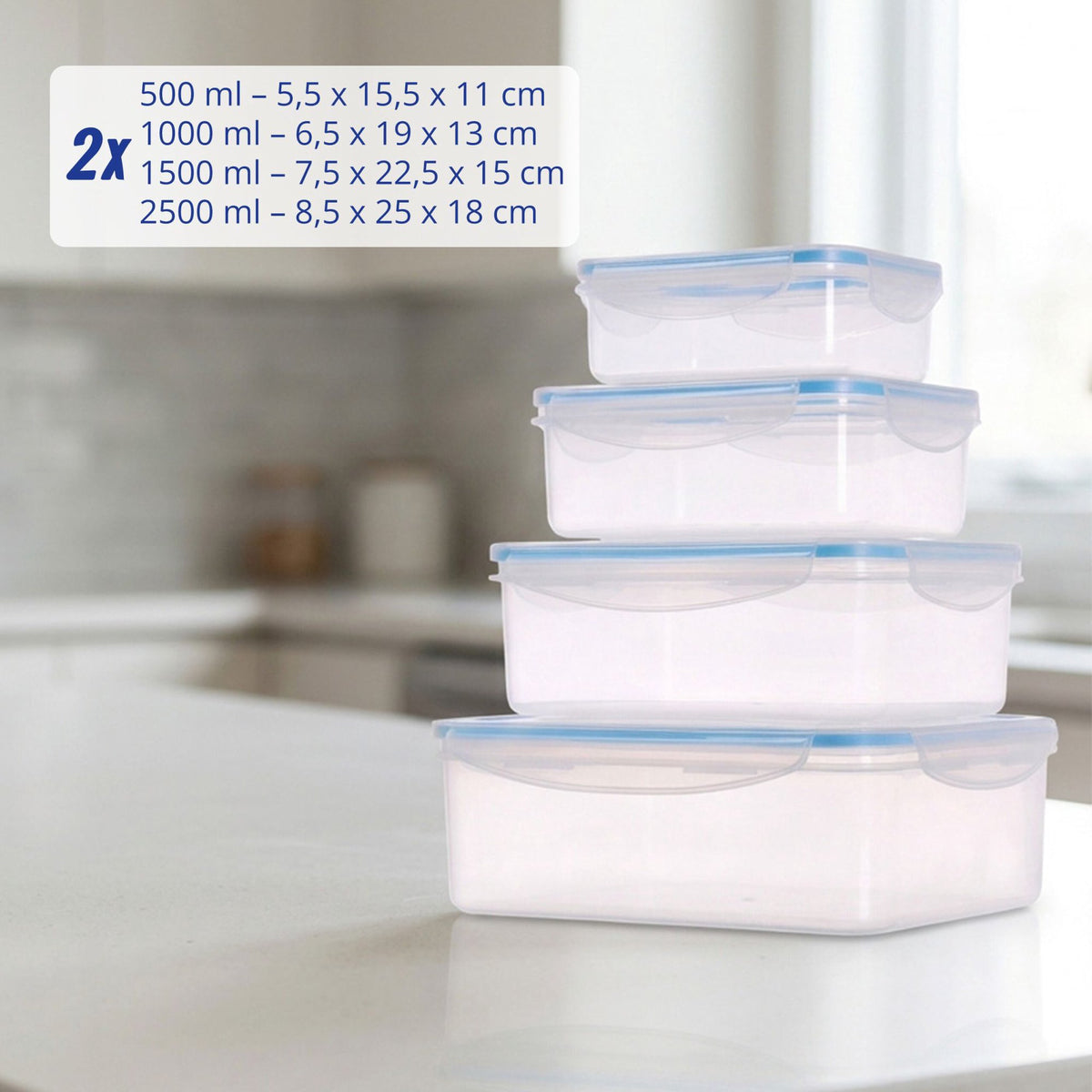 Airtight Food Storage Containers, 8-Piece Set