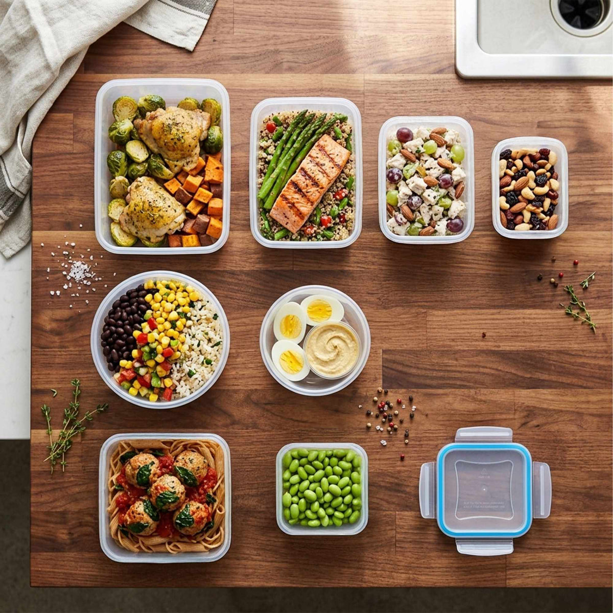 Airtight Food Storage Containers Set, 8 Sizes
