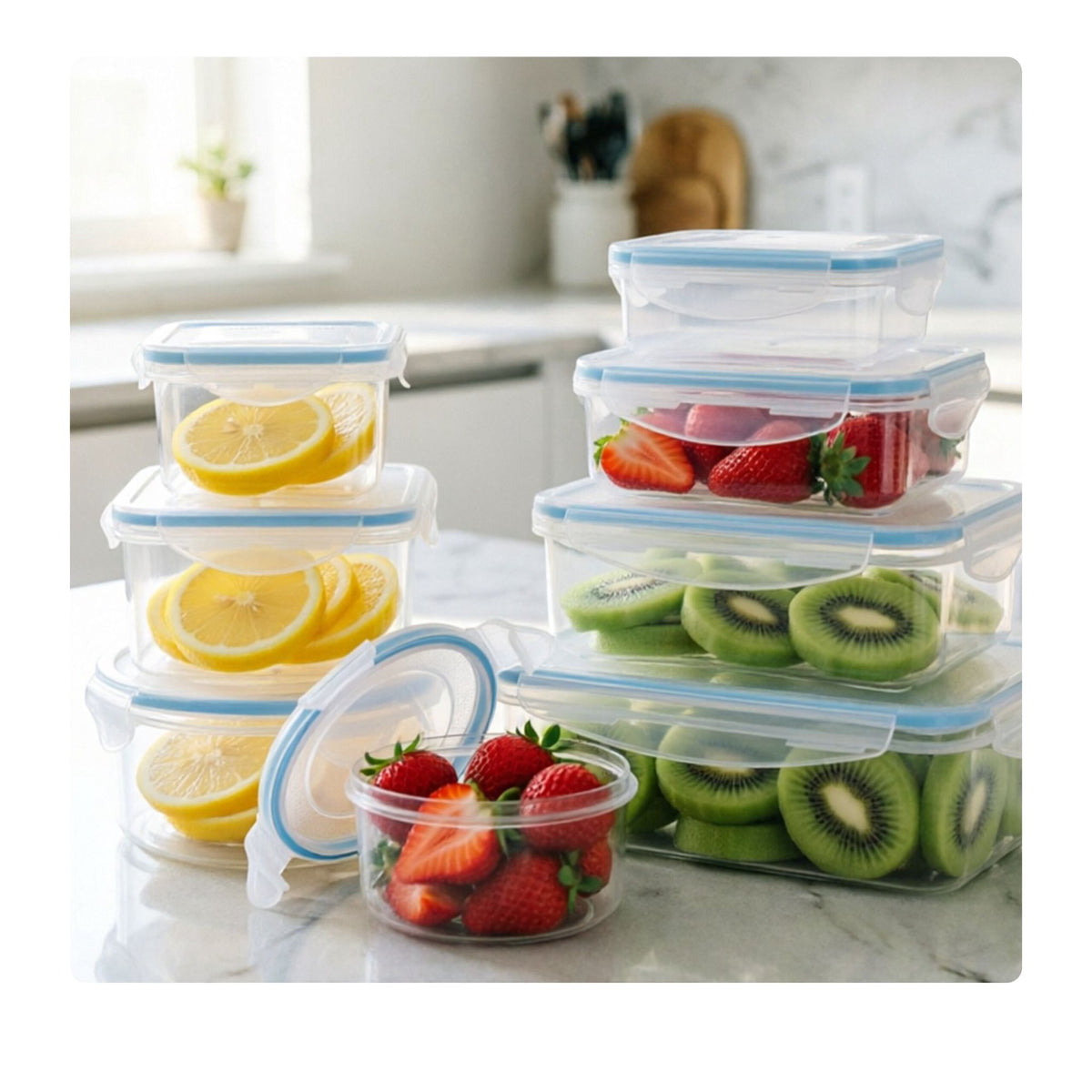 Airtight Food Storage Containers Set, 8 Sizes