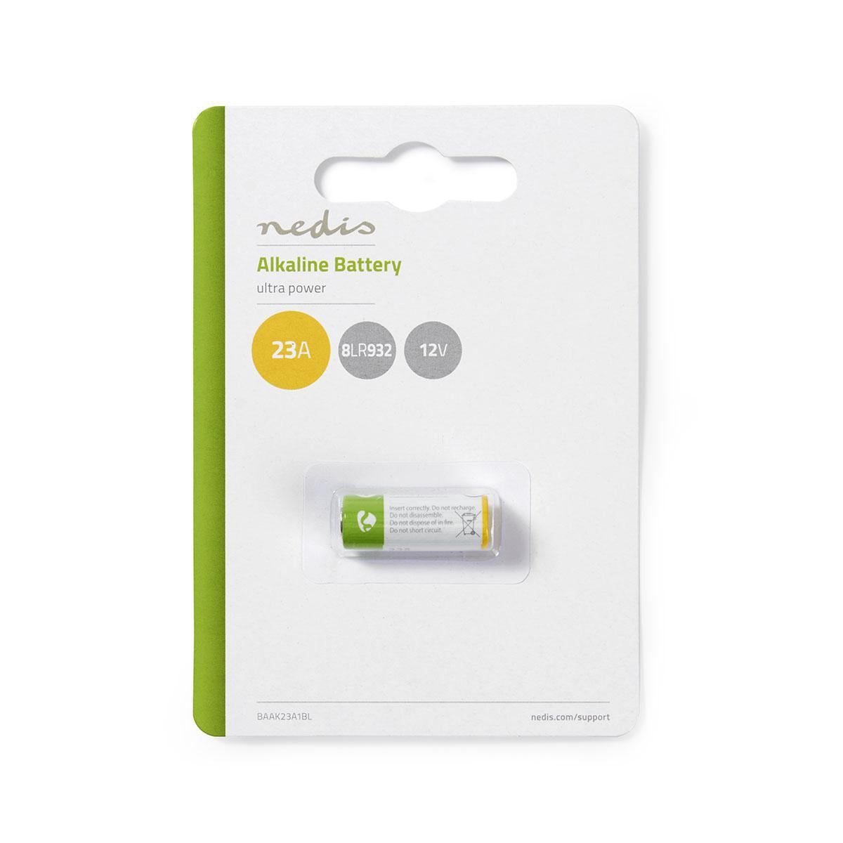 Alkaline Battery 23A | 12 V DC | 1-Blister | 8LR932 | Green / Yellow